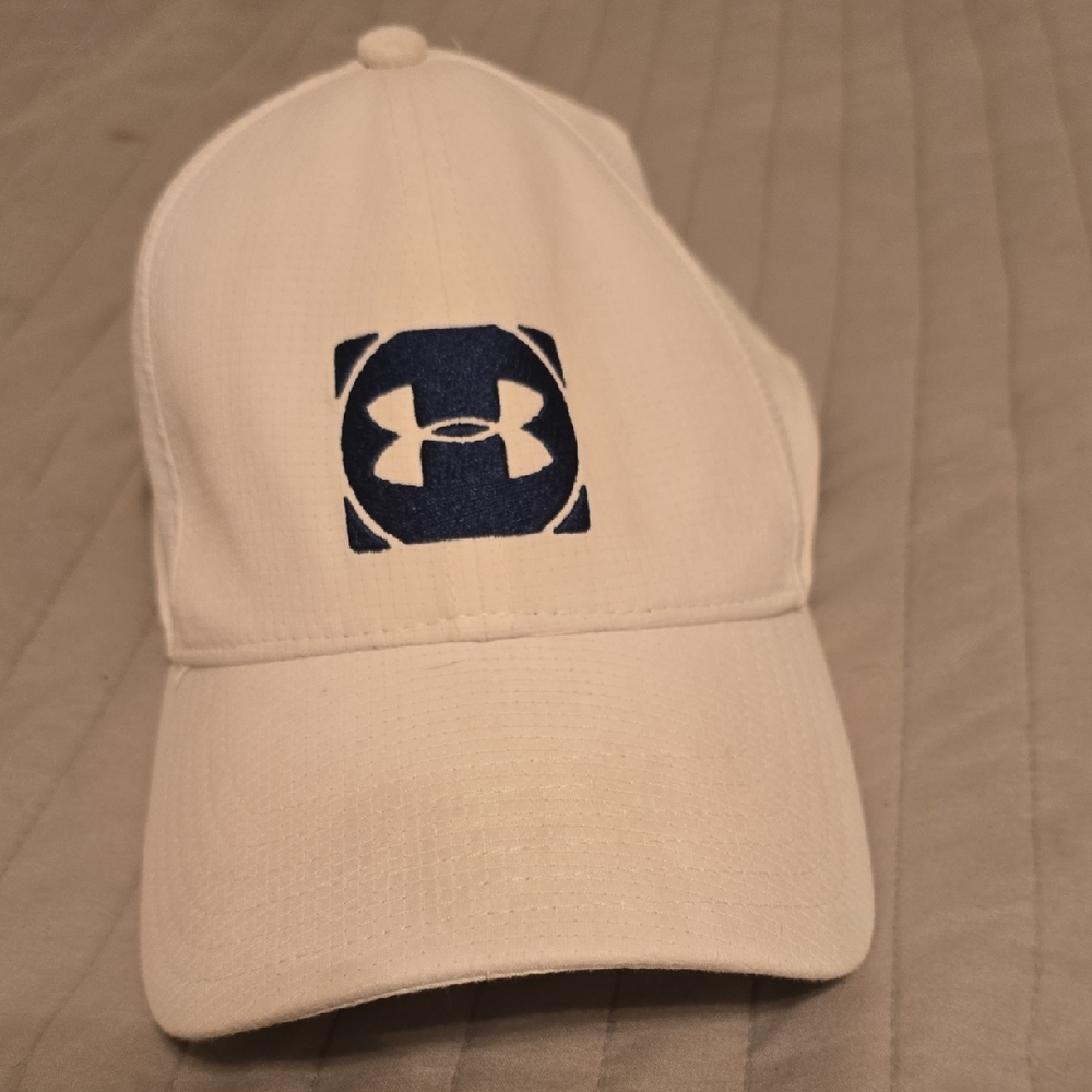 Under Armour White and Blue Logo Cap
